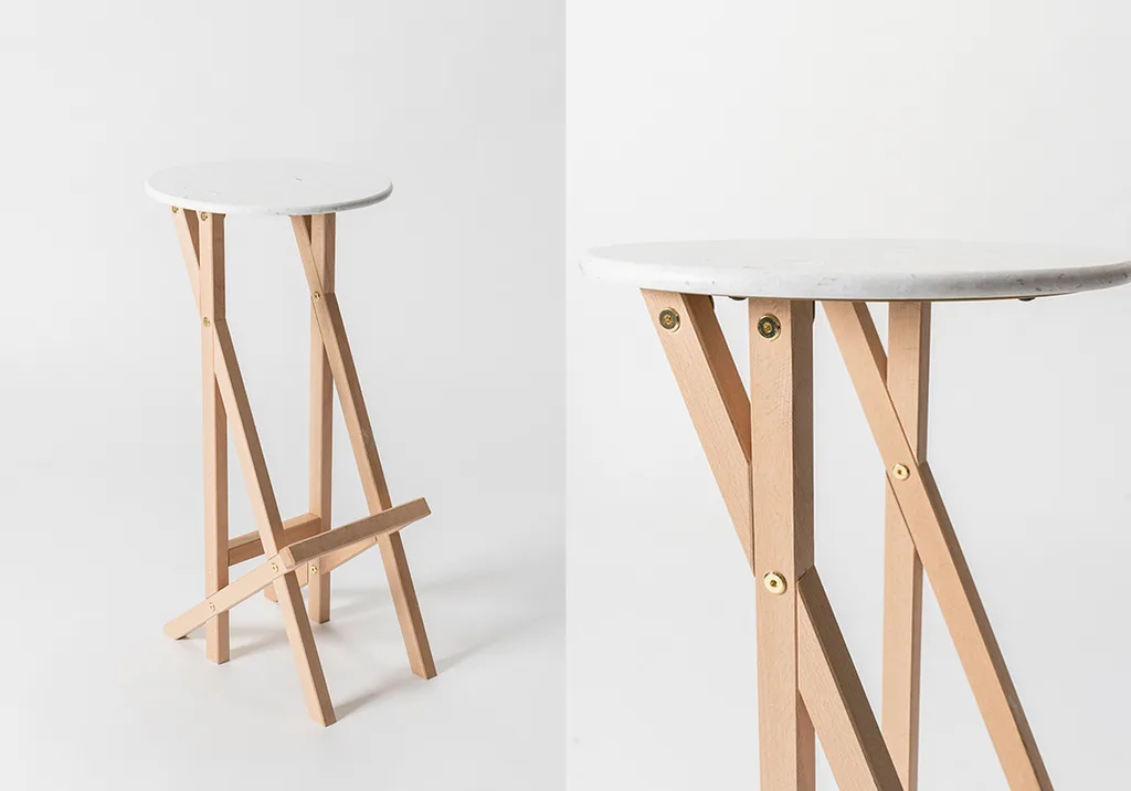Bespoke furniture created for SQ Bailli. Victor White tall stool. – KRJST studio