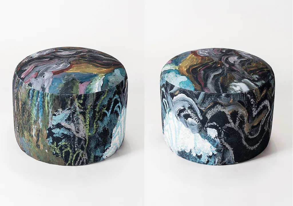 Bespoke furniture created for SQ Bailli. Pictura Pouf footstool. – KRJST studio
