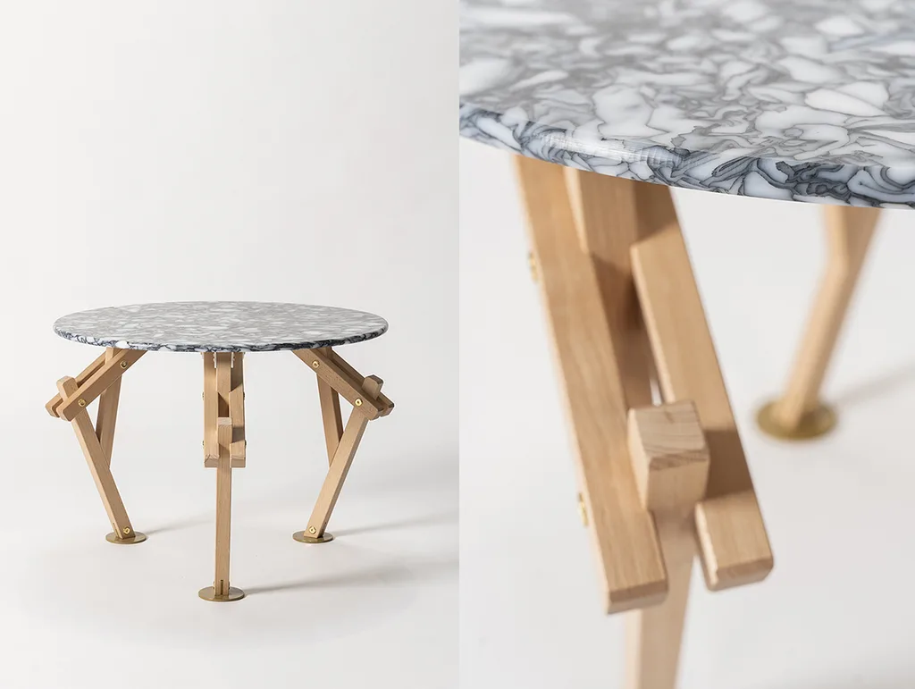 Bespoke furniture created for SQ Bailli. Caelifera Marbled table. – KRJST studio